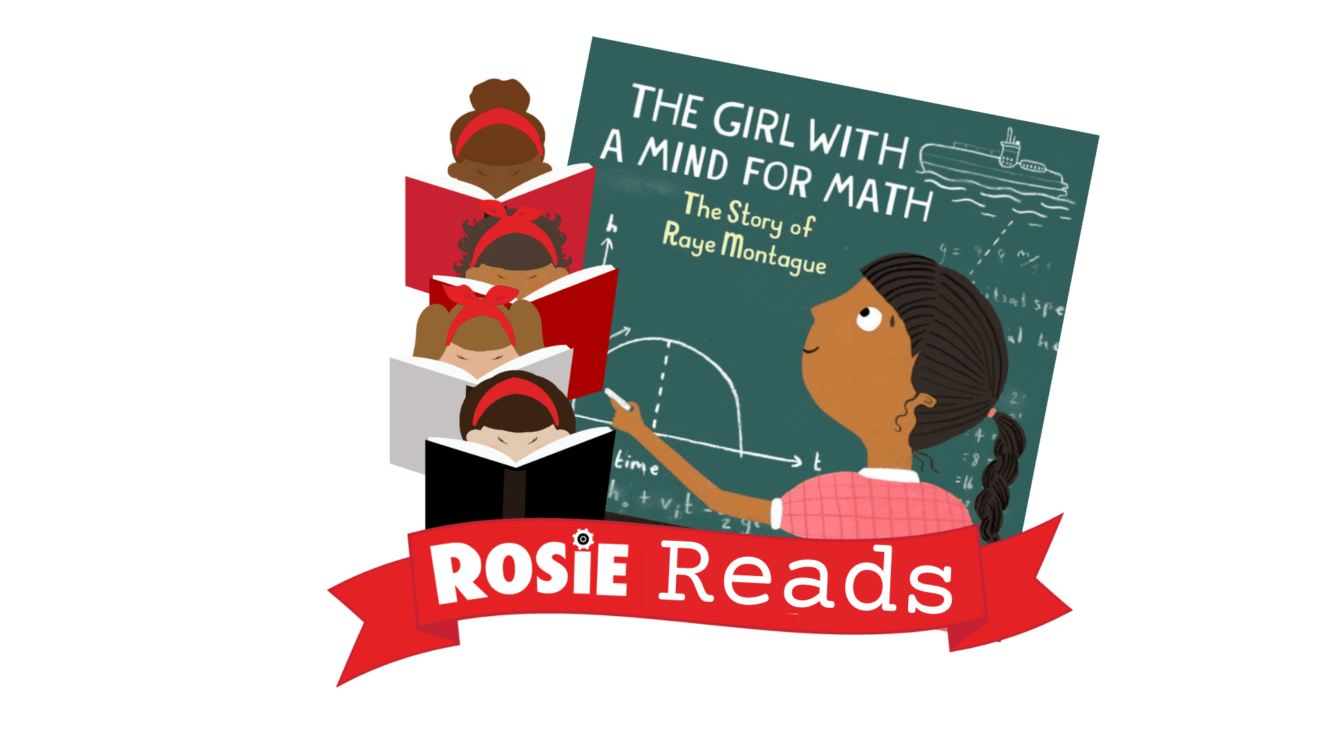 Rosie Reads Banner and book cover of The Girl With a Mind for Math