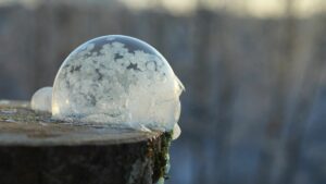 Winter STEM activities frozen bubble